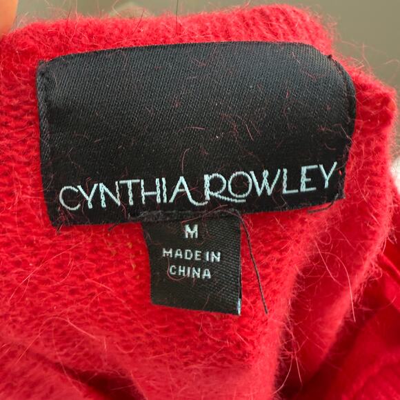 Cynthia Rowley sz M red angora blend sweater - Picture 4 of 8